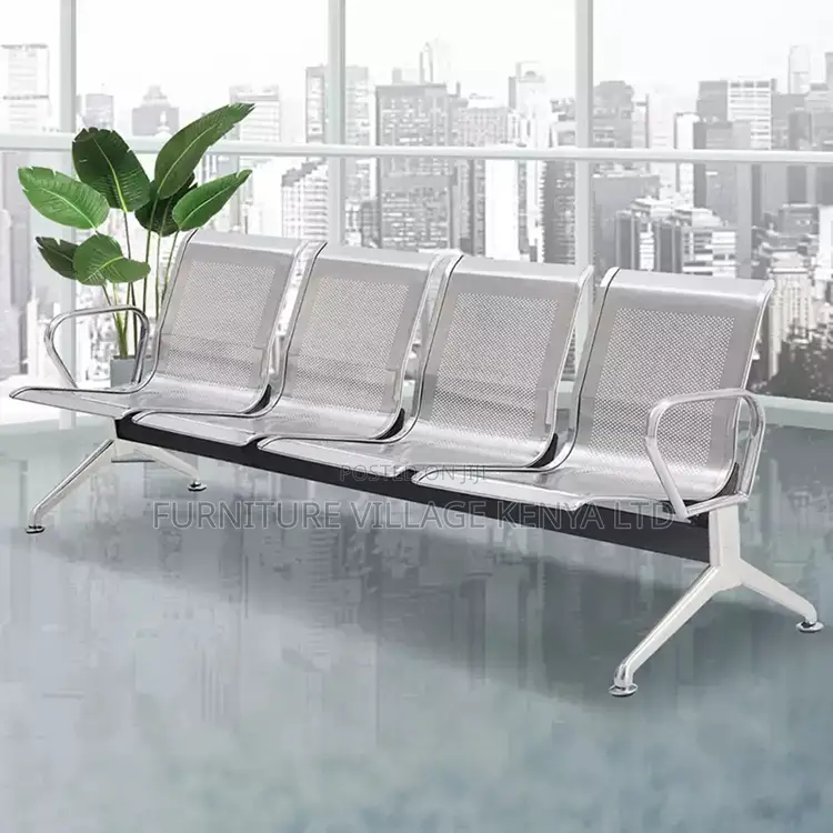 Office Bench; 3-seater Steel Reception Office Bench