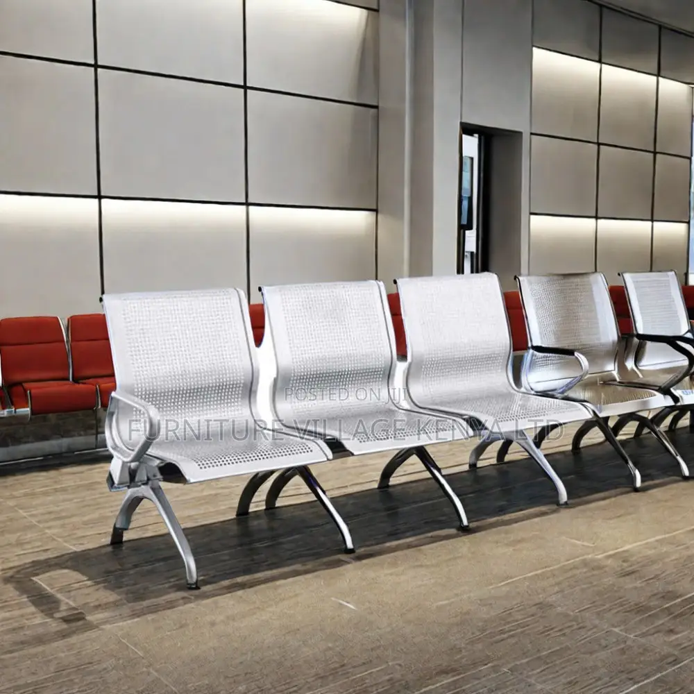 Office Bench; 3-seater Steel Reception Office Bench