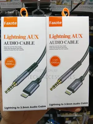 Lightning to 3.5mm Aux Audio Cable 1m Braided - Black