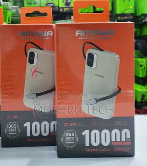Amaya Apb-F131 – Compact 10000mah Fast Power Bank With Charging Cable