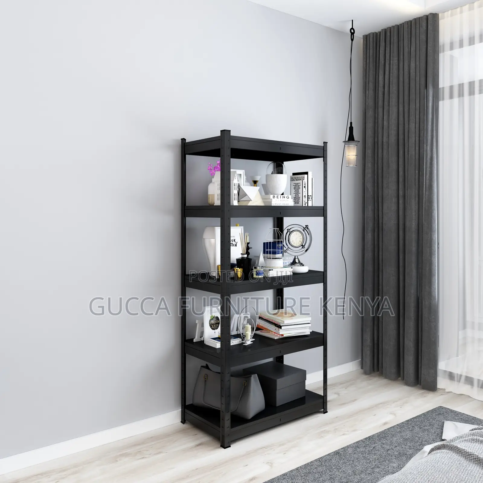 5-tier Metallic Adjustable Shelving Rack