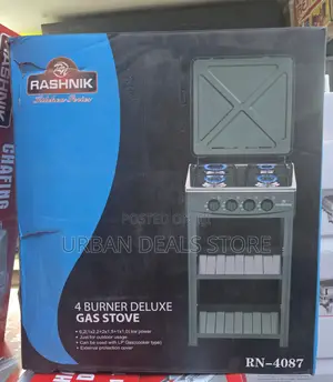 Rashnik 4 Burner Deluxe Gas Stove With Shelves