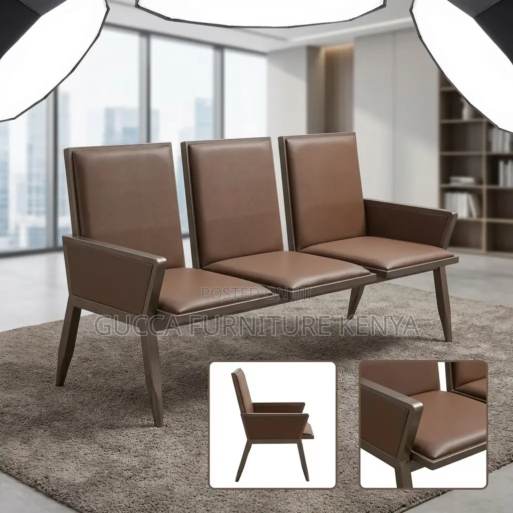 3-link Padded Modern Reception Office Bench