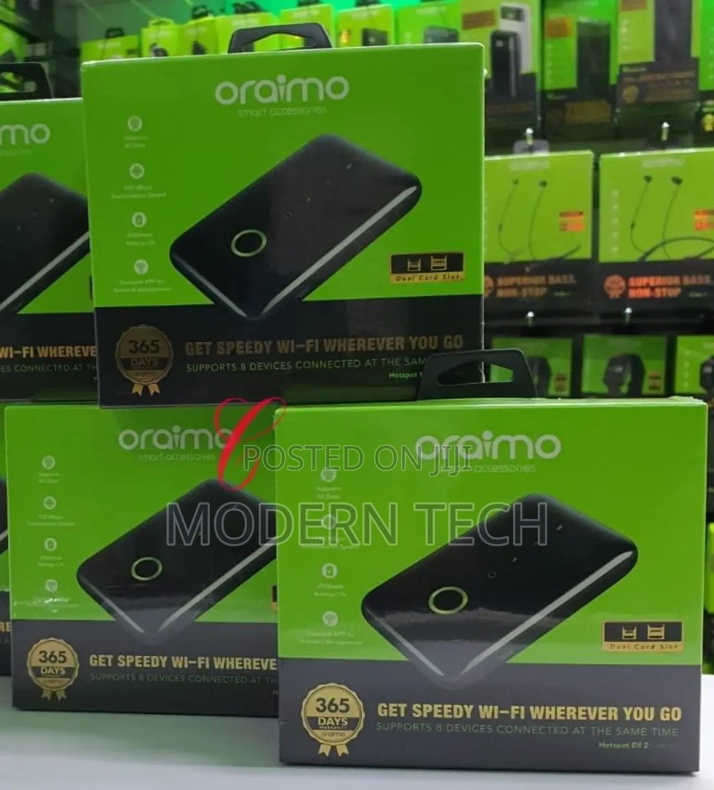 Oraimo Elf2 150mbps 4g Pocket Wi‐Fi – Dual Sim Hotspot