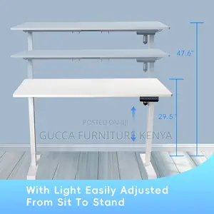 White Electric Height Adjustable Standing Desk