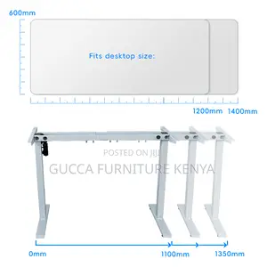 White Electric Height Adjustable Standing Desk