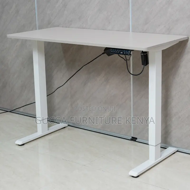 White Electric Height Adjustable Standing Desk