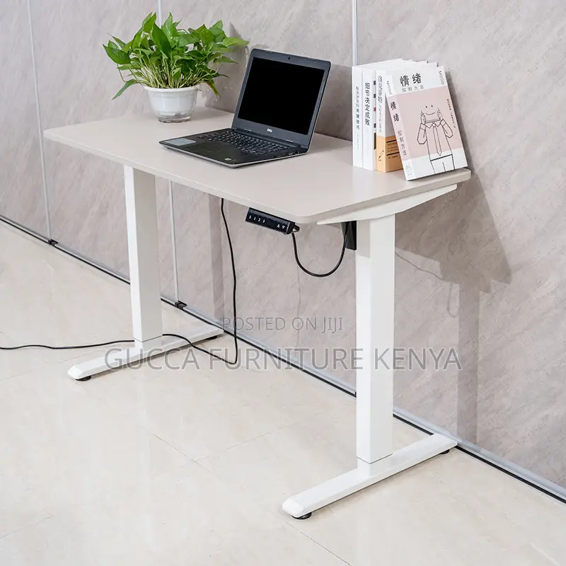 White Electric Height Adjustable Standing Desk