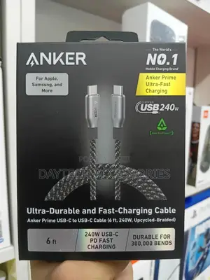 An Anker Prime 240w Usb-C to Usb-C Cable (6 Ft)
