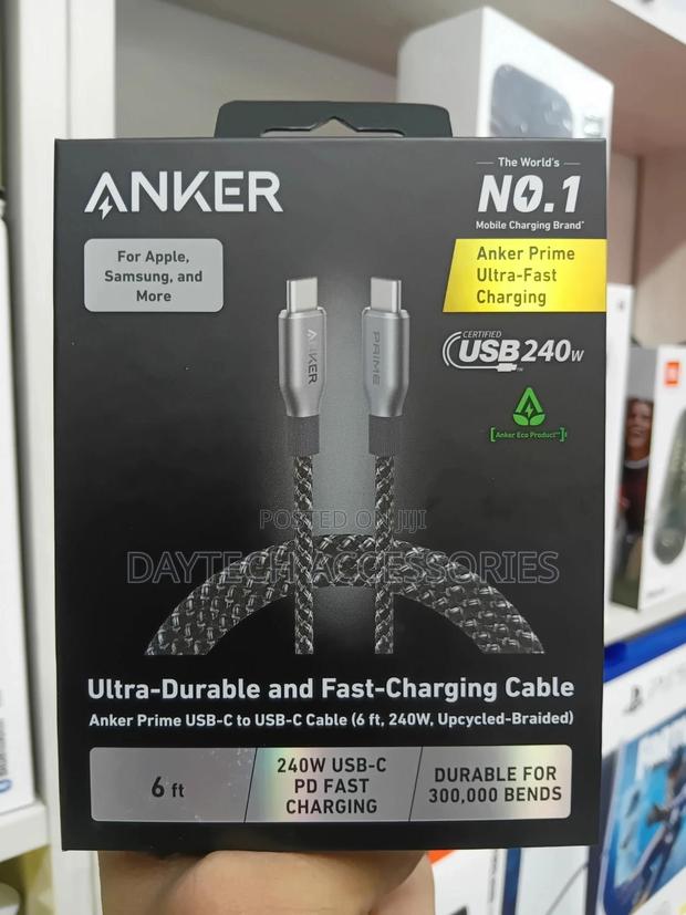An Anker Prime 240w Usb-C to Usb-C Cable (6 Ft) - thumbnail 2