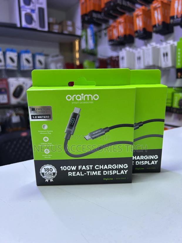 Oraimo 100w Usb-C to Usb-C Cable–Fast Charging Durable High-Speed - thumbnail 2