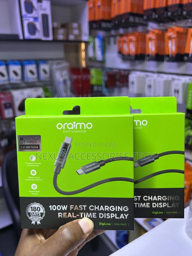 Oraimo 100w Usb-C to Usb-C Cable–Fast Charging Durable High-Speed - thumbnail 3