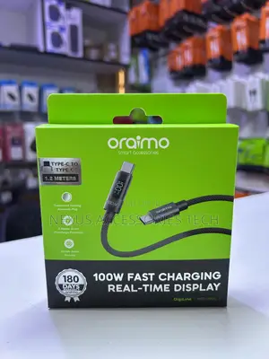 Oraimo 100w Usb-C to Usb-C Cable–Fast Charging Durable High-Speed