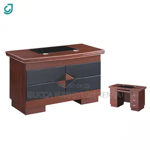 120cm Mahogany Office Desk With Drawers