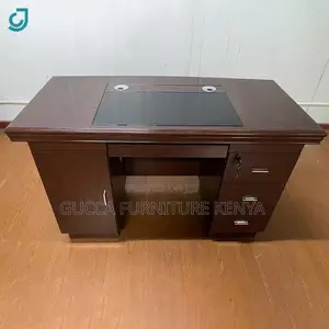 120cm Mahogany Office Desk With Drawers