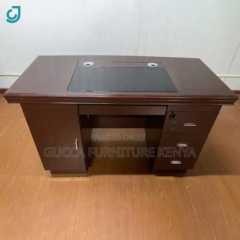 120cm Mahogany Office Desk With Drawers