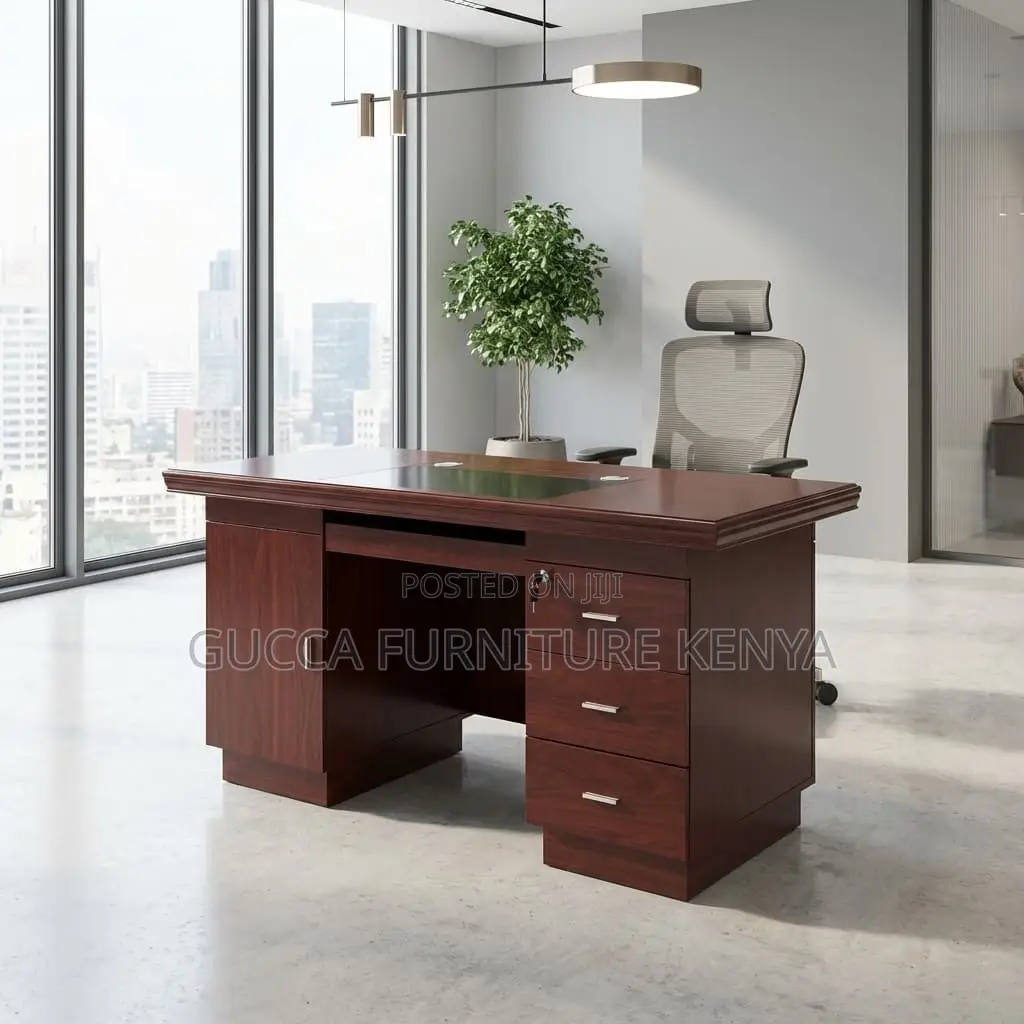 120cm Mahogany Office Desk With Drawers