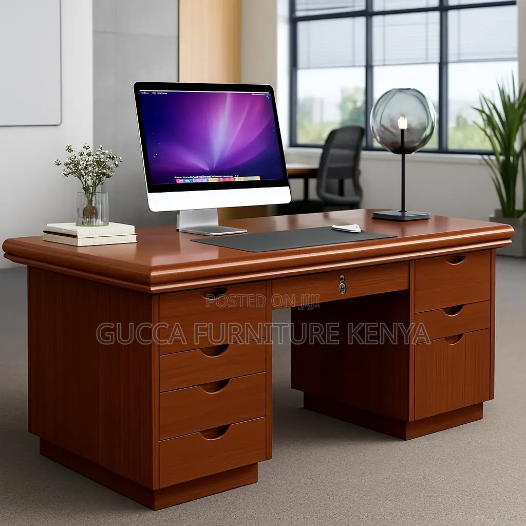 120cm Mahogany Office Desk With Drawers