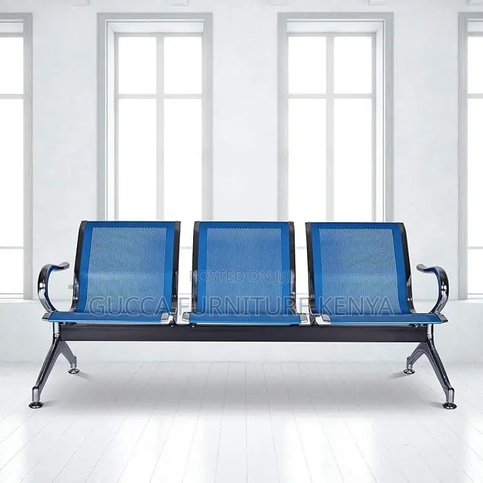 3-link Metallic Reception Office Waiting Bench