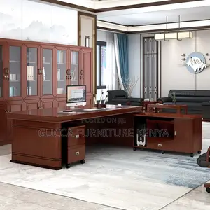 180cm Director's Mahogany L-shaped Office Desk