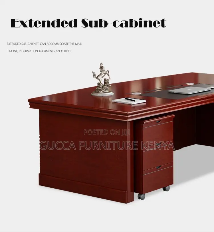 180cm Director's Mahogany L-shaped Office Desk