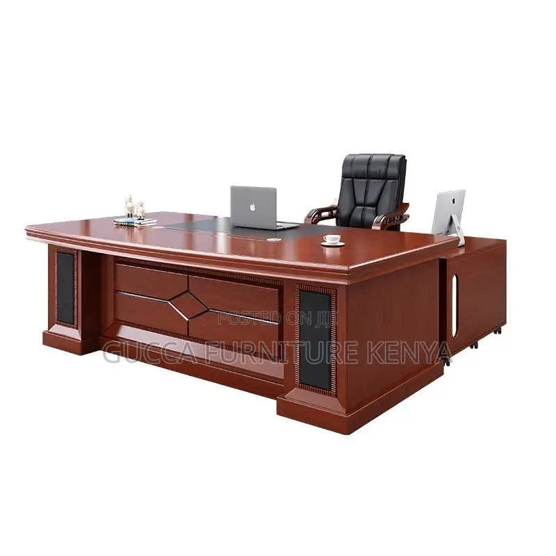 180cm Director's Mahogany L-shaped Office Desk