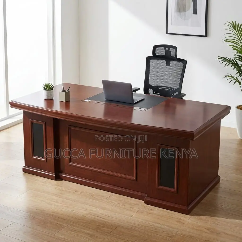 180cm Director's Mahogany L-shaped Office Desk