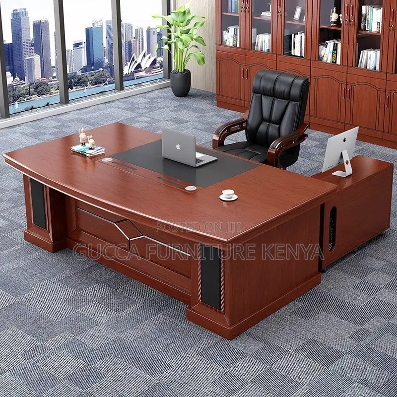 180cm Director's Mahogany L-shaped Office Desk
