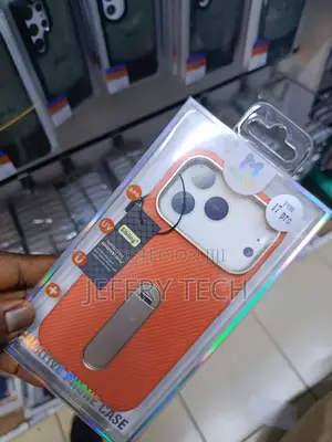 Sawik Premium, Orange-Textured Stand Case for the iPhone 17 Pro