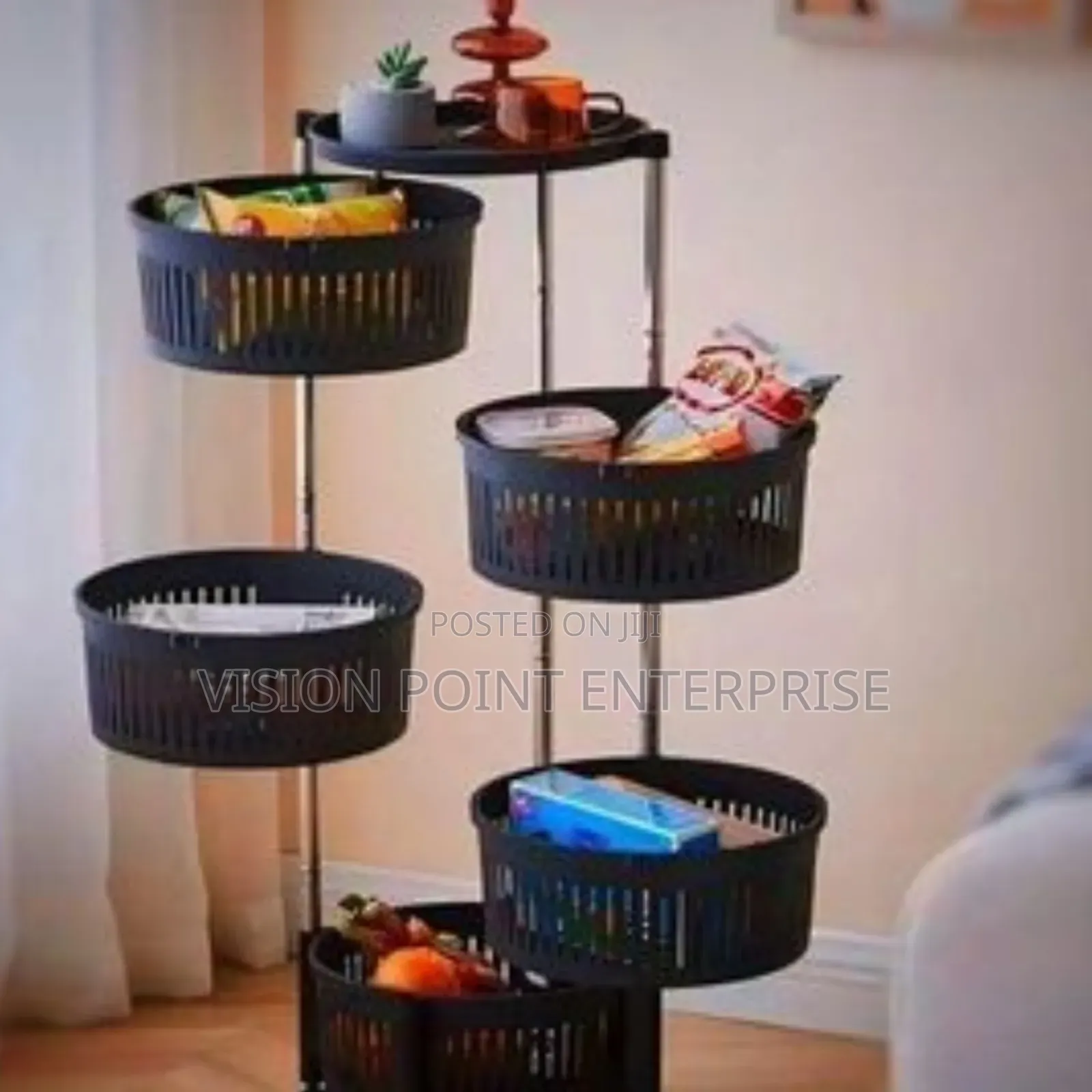 Fruit Rack 5 Tier Black