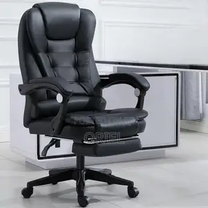 Office Chair : Executive High-Back Office Swivel Black Leather Chair