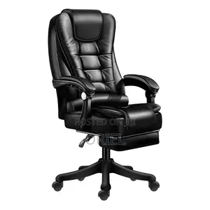 Office Chair : Executive High-Back Office Swivel Black Leather Chair