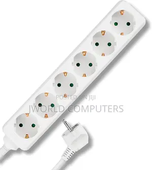 Power Max 6-way Socket Extension Cable With Surge - 3 Meters - White