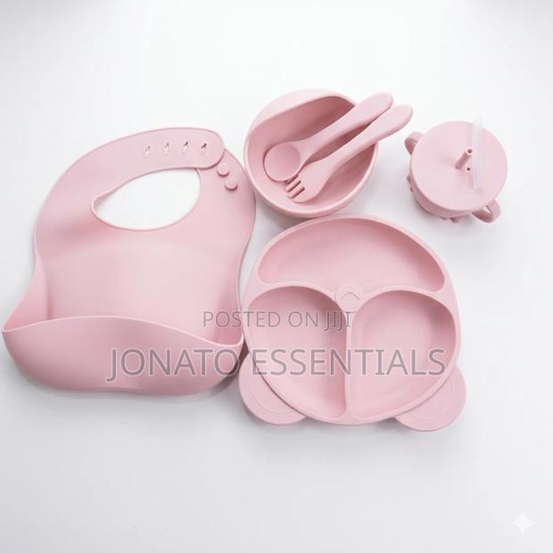 Silicone Baby Feeding Set With Suction Plate Bib - thumbnail 2