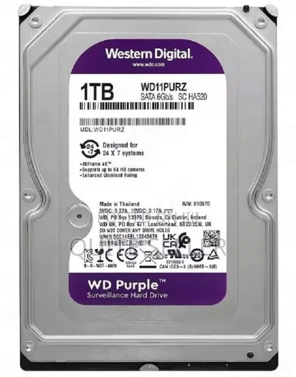 1 Tb Western Digital Wd Purple Surveliance HDD