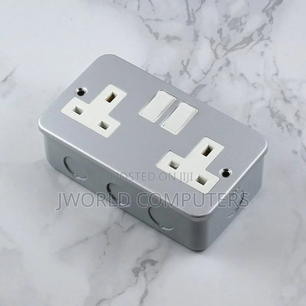 Powermax M406 13a 2gang Socket Metallic