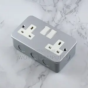 Powermax M406 13a 2gang Socket Metallic