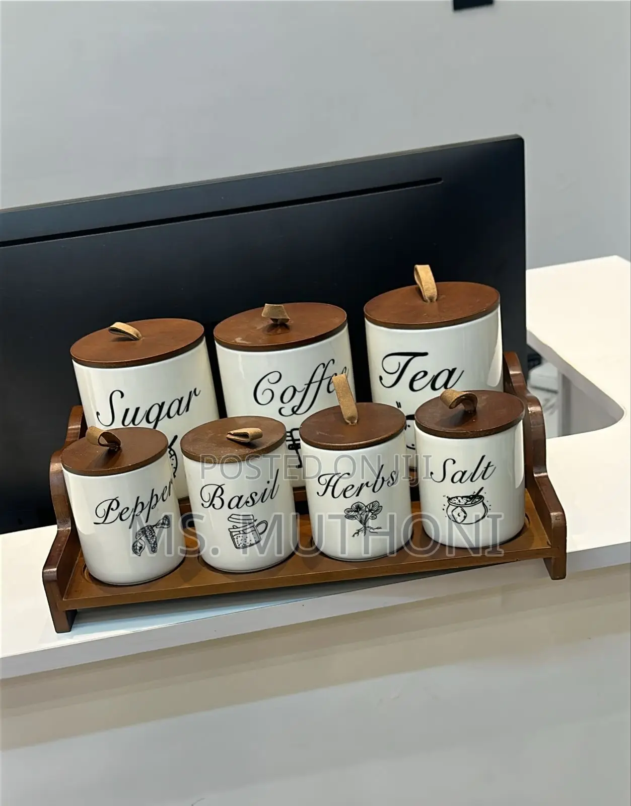 Luxury 8pc -Piece Canister Set (1 Tray + 7 Canisters )