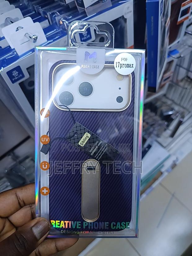 Nanoba Carbon Fiber Magnetic Vertical Stand Case for iPhone 17 Pro Max - main view