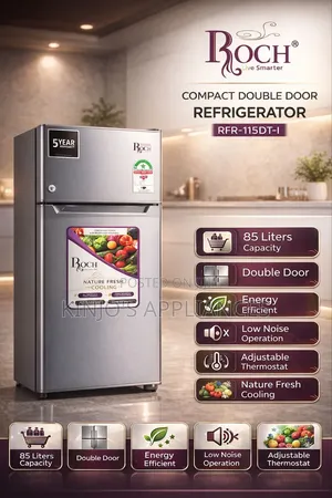 90 Litres Roch Double Door RFR-115 Dt-1 Refrigerator Fridge