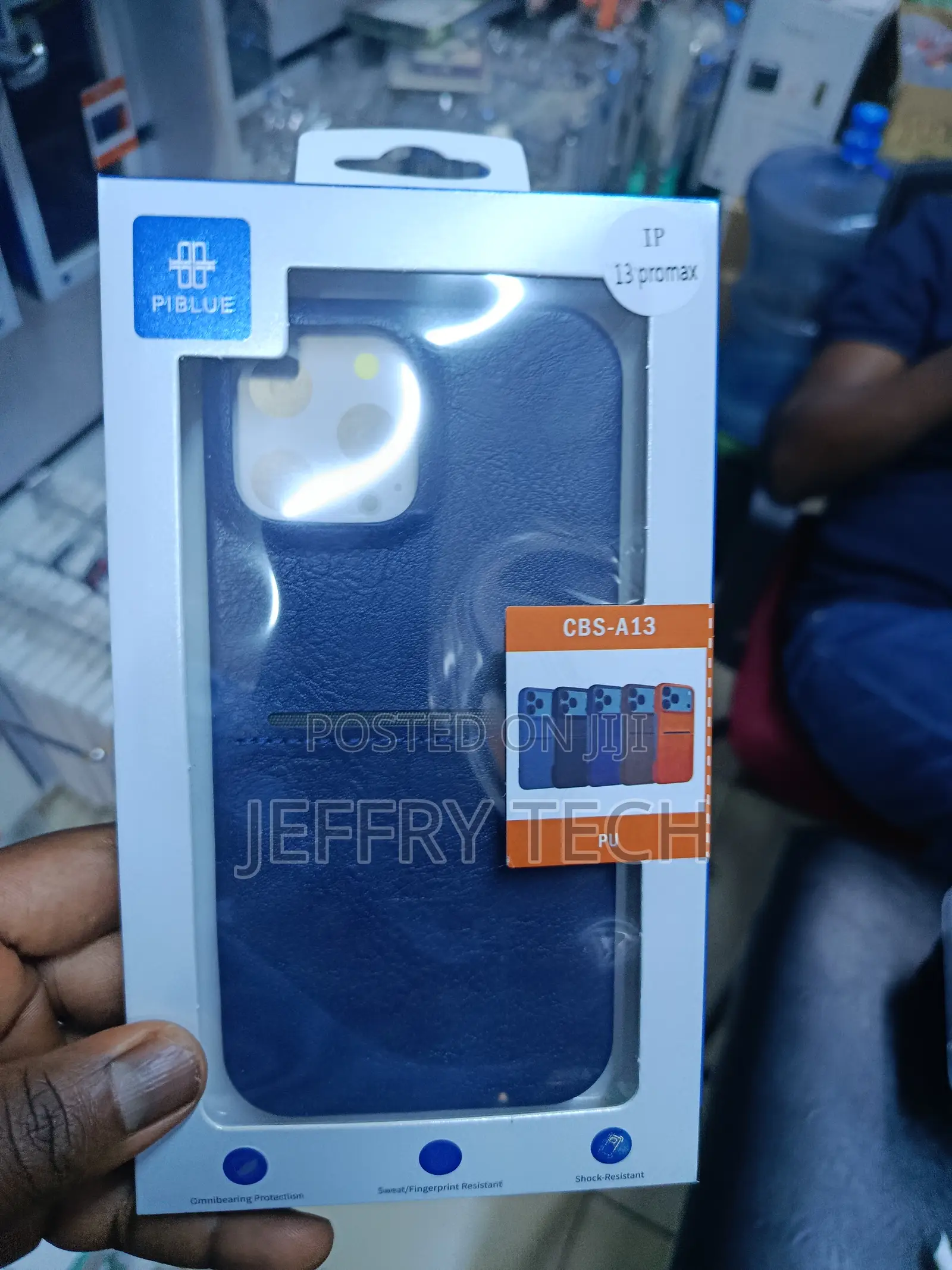 Lugon Piblue CBS-A13 Leather-Textured Case for iPhone 13 Pro Max -Blue