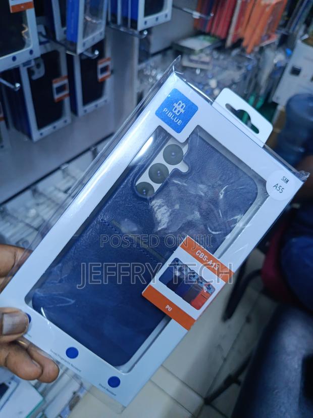 Piblue CBS-A13 Series Galaxy A55 Blue Pu (Polyurethane) Leather Case - thumbnail 3
