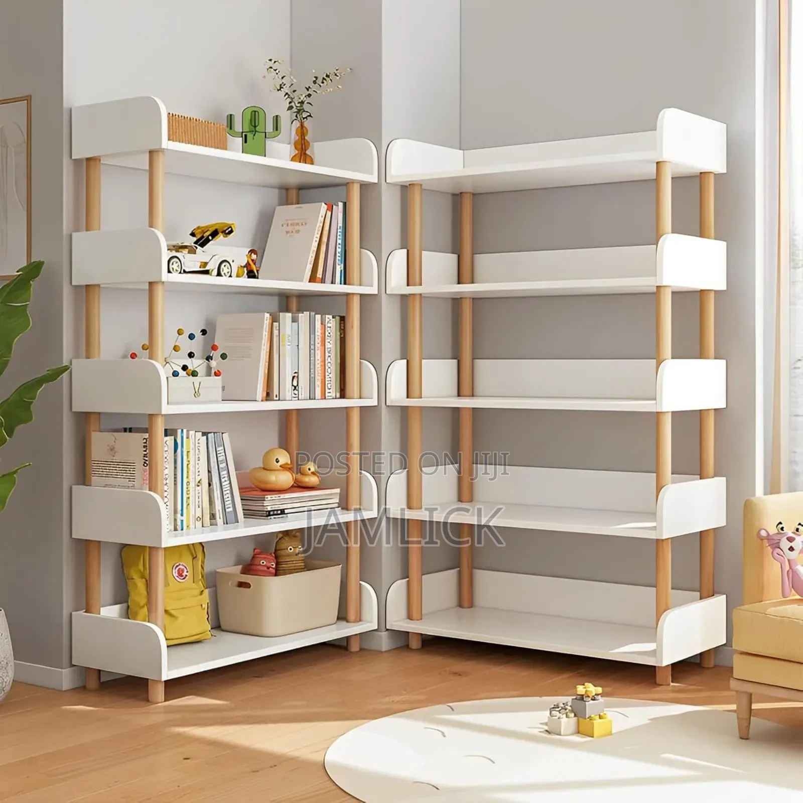 5 Tier Open Wooden Bookcase - Id