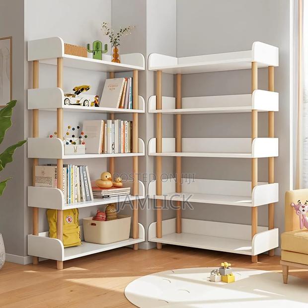 5 Tier Open Wooden Bookcase - Id
