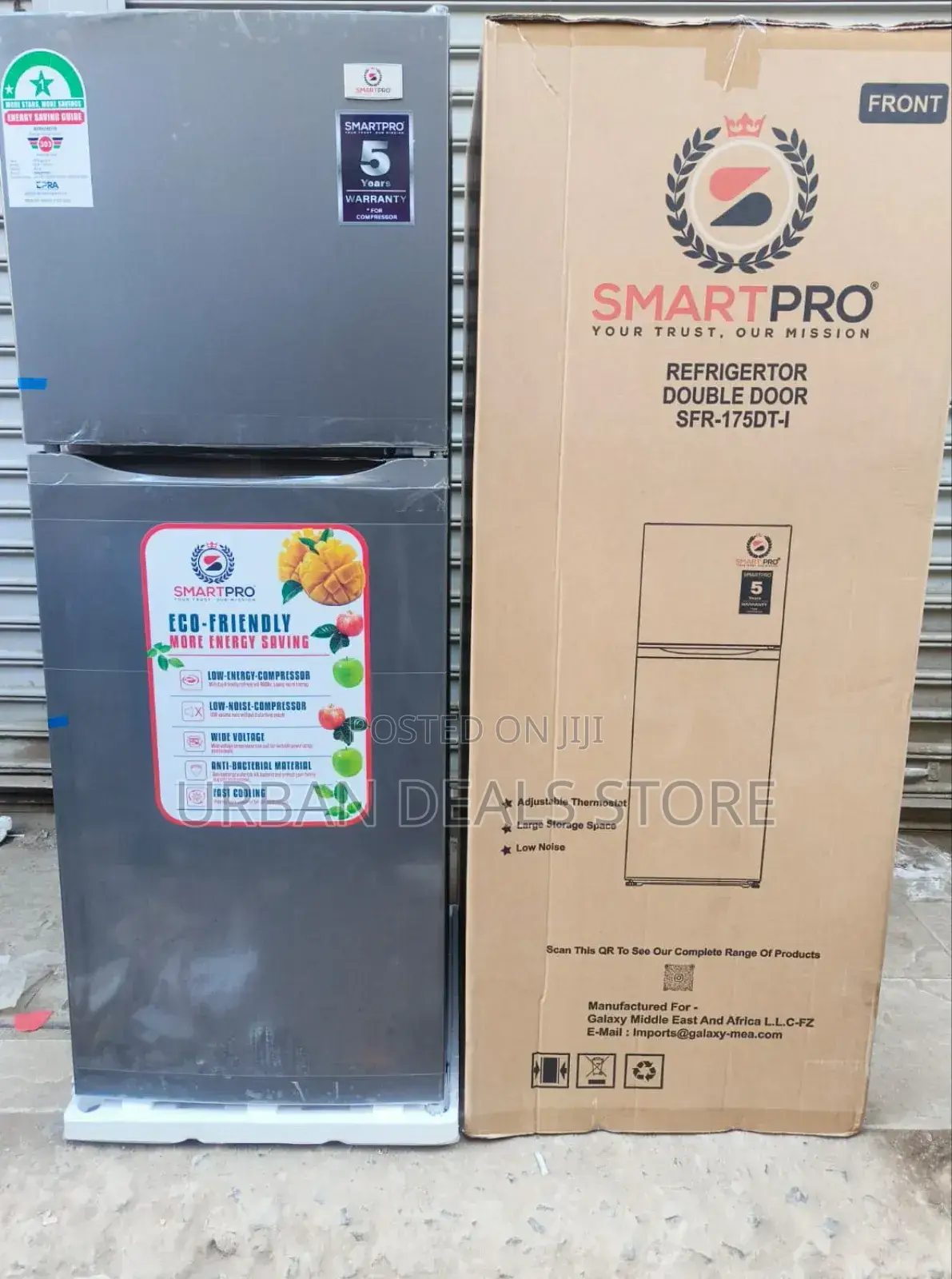 Smart Pro SFR-175-Dt-I Double Door Refrigerator, 138ltrs - Silver