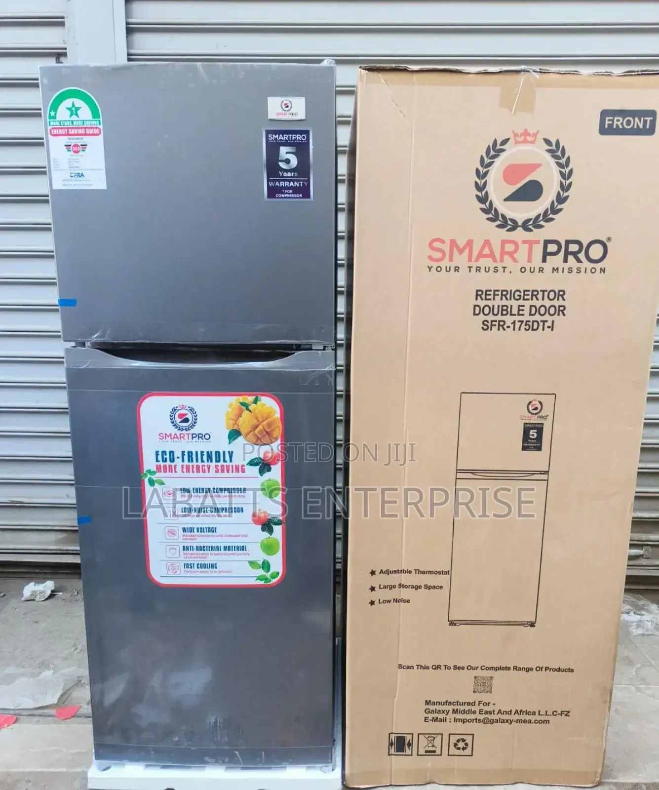 Smart Pro SFR-175-Dt-I Double Door Refrigerator, 138litres - Silver