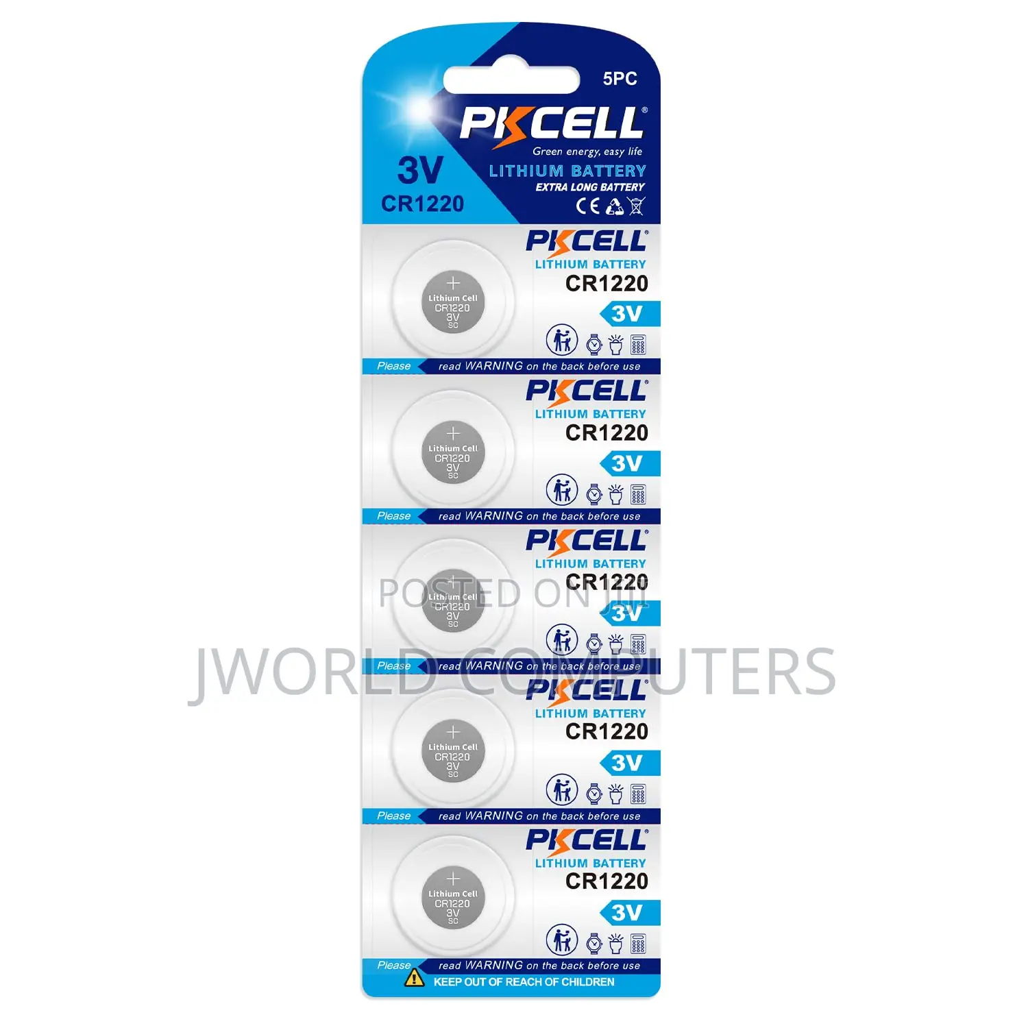 Pkcell Lithium Battery 3v. Cr1220