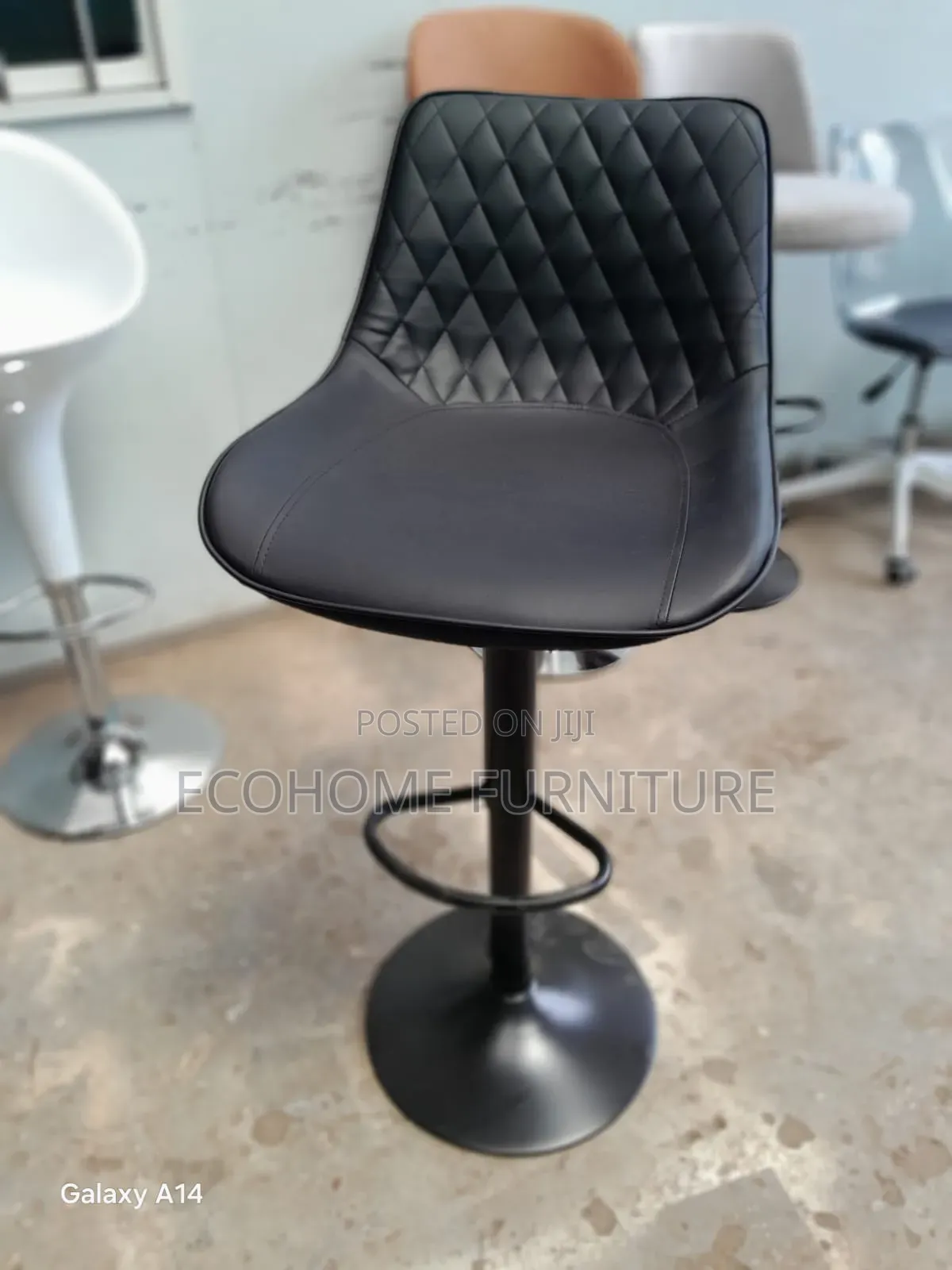 Black Adjustable Height Barstool