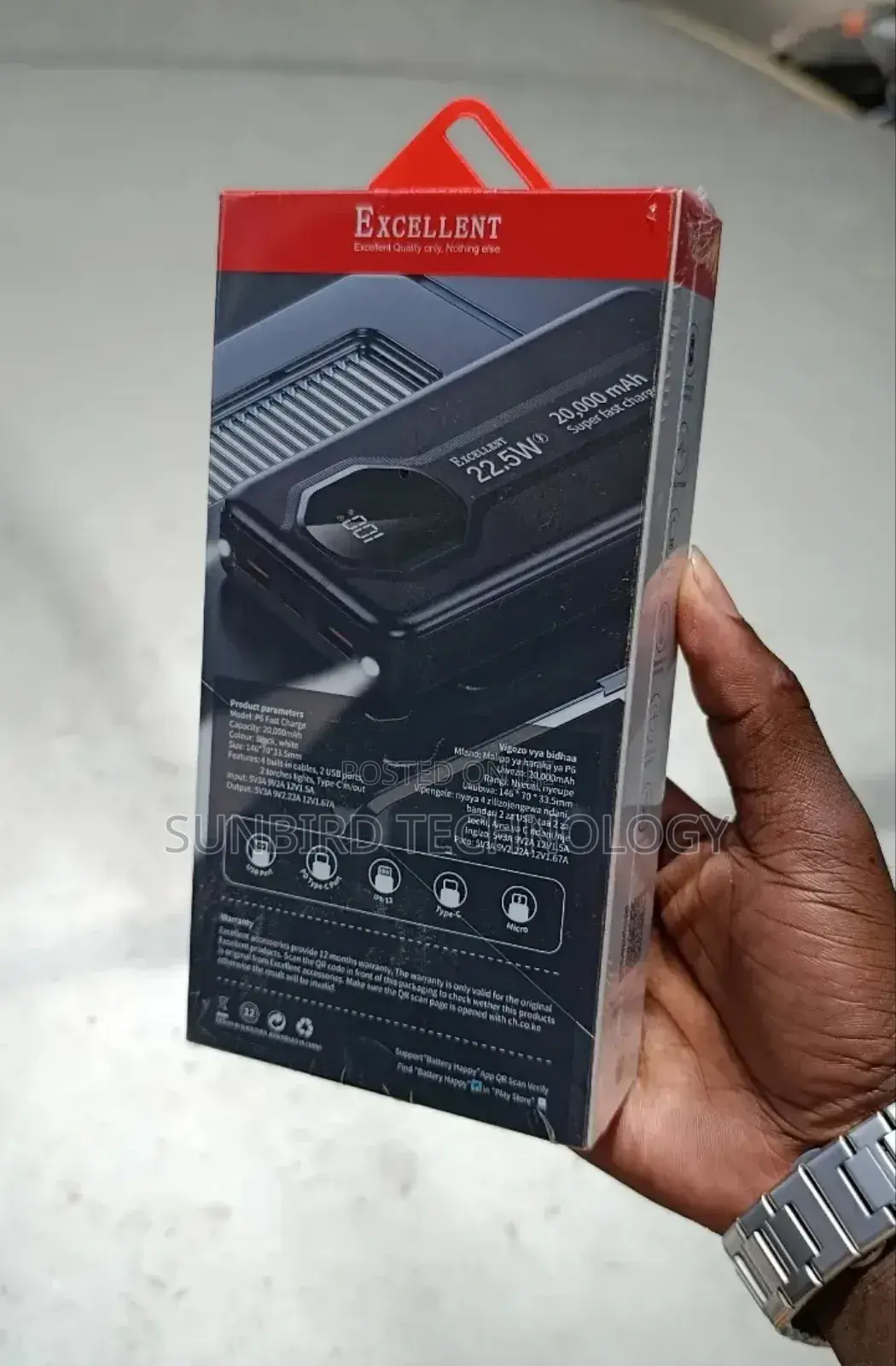 Excellent 22.5w 20,000mah P6 Super Fast Powerbank