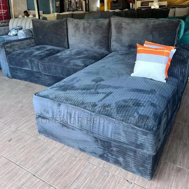 Dark Grey L-Shaped Sofa (5 Seater)
